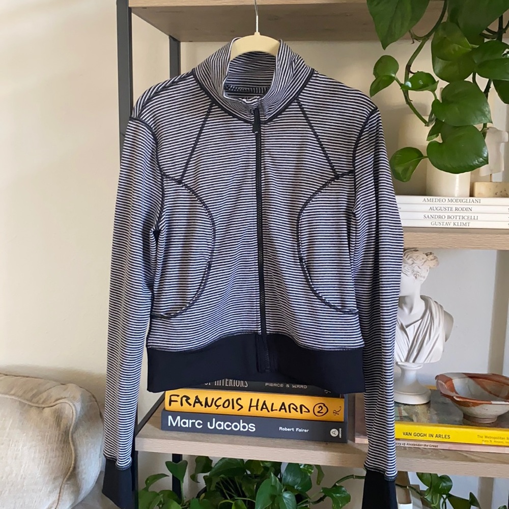 Zella Striped Fitted Active Jacket - image 1